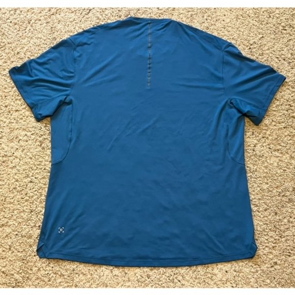 Lululemon Men's Pewter Blue Run Out Short Sleeve Shirt Sz L / XL See Measurement - Picture 3 of 5